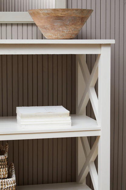 Savoy Three Shelf Ivory Bookcase