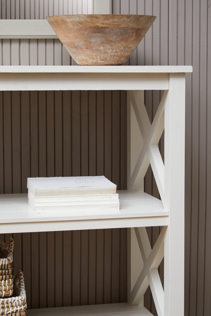 Savoy Three Shelf Ivory Bookcase