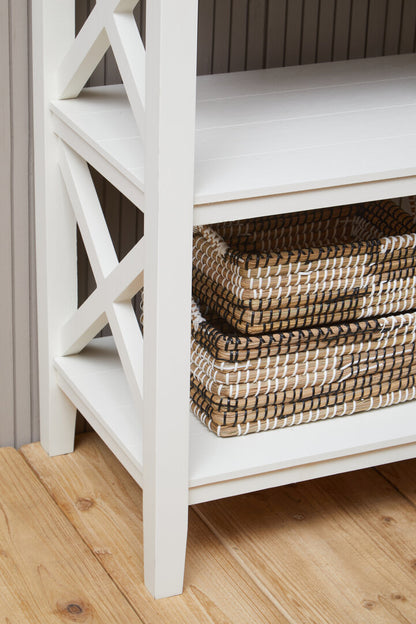 Savoy Three Shelf Ivory Bookcase