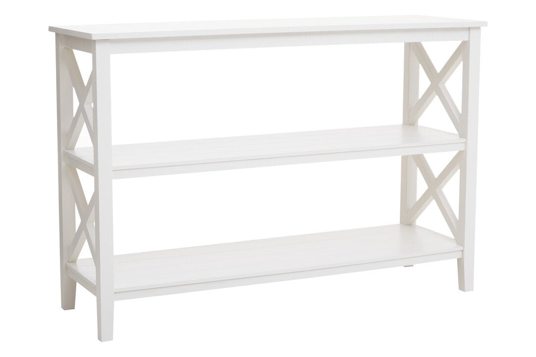 Savoy Three Shelf Large Ivory Bookcase