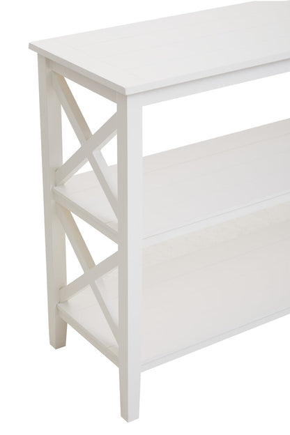 Savoy Three Shelf Large Ivory Bookcase