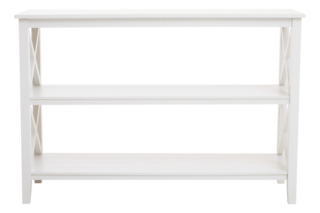 Savoy Three Shelf Large Ivory Bookcase