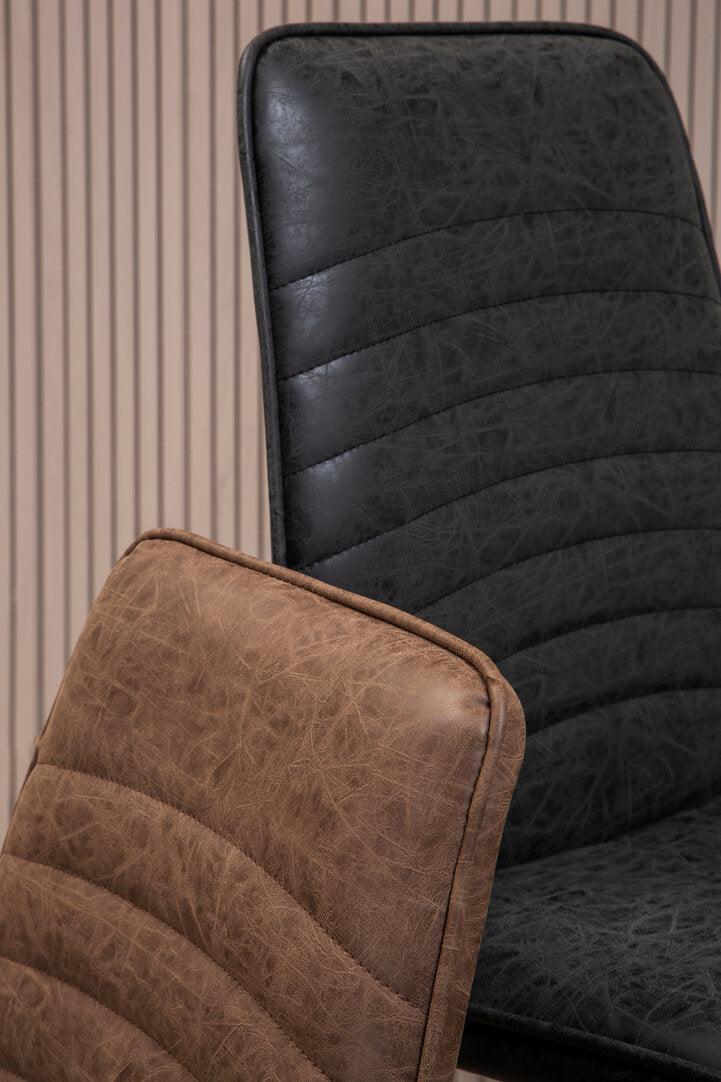 Belgravia Foundry Black Leather Effect Chair