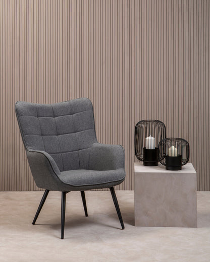 Richmond Grey Fabric Armchair