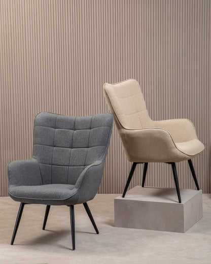 Richmond Grey Fabric Armchair