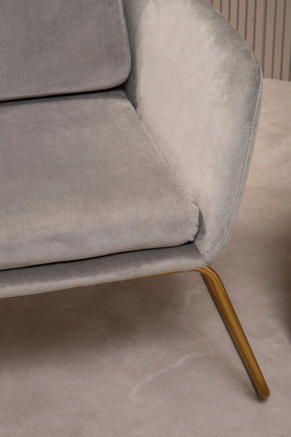 Richmond Grey Velvet Armchair