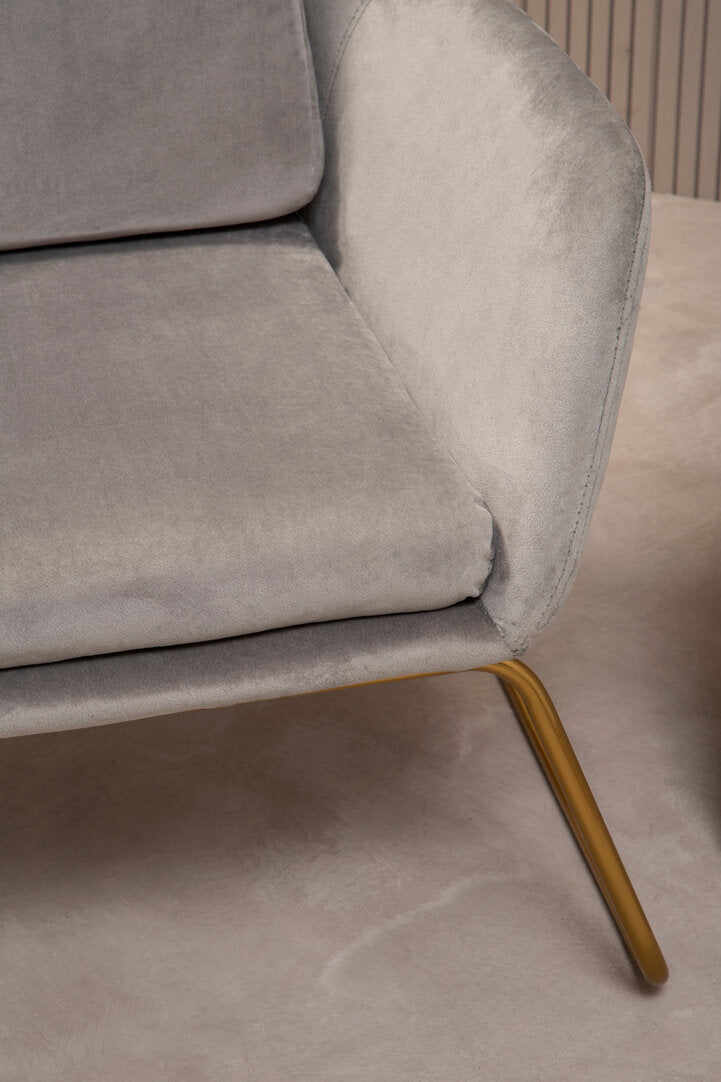 Richmond Grey Velvet Armchair