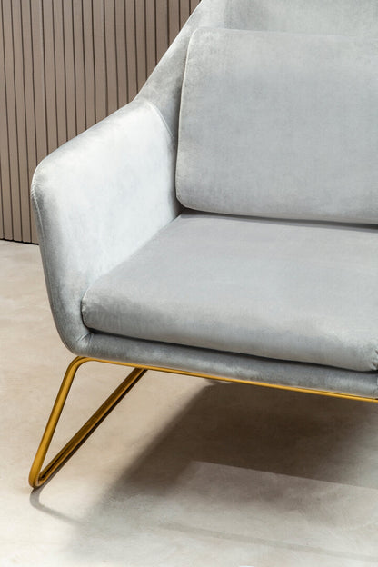 Richmond Grey Velvet Armchair