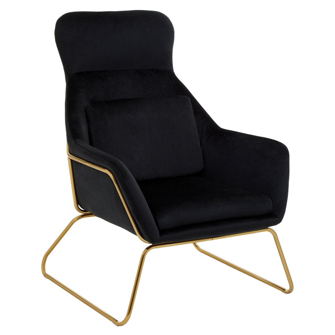 Richmond Velvet Armchair Black 