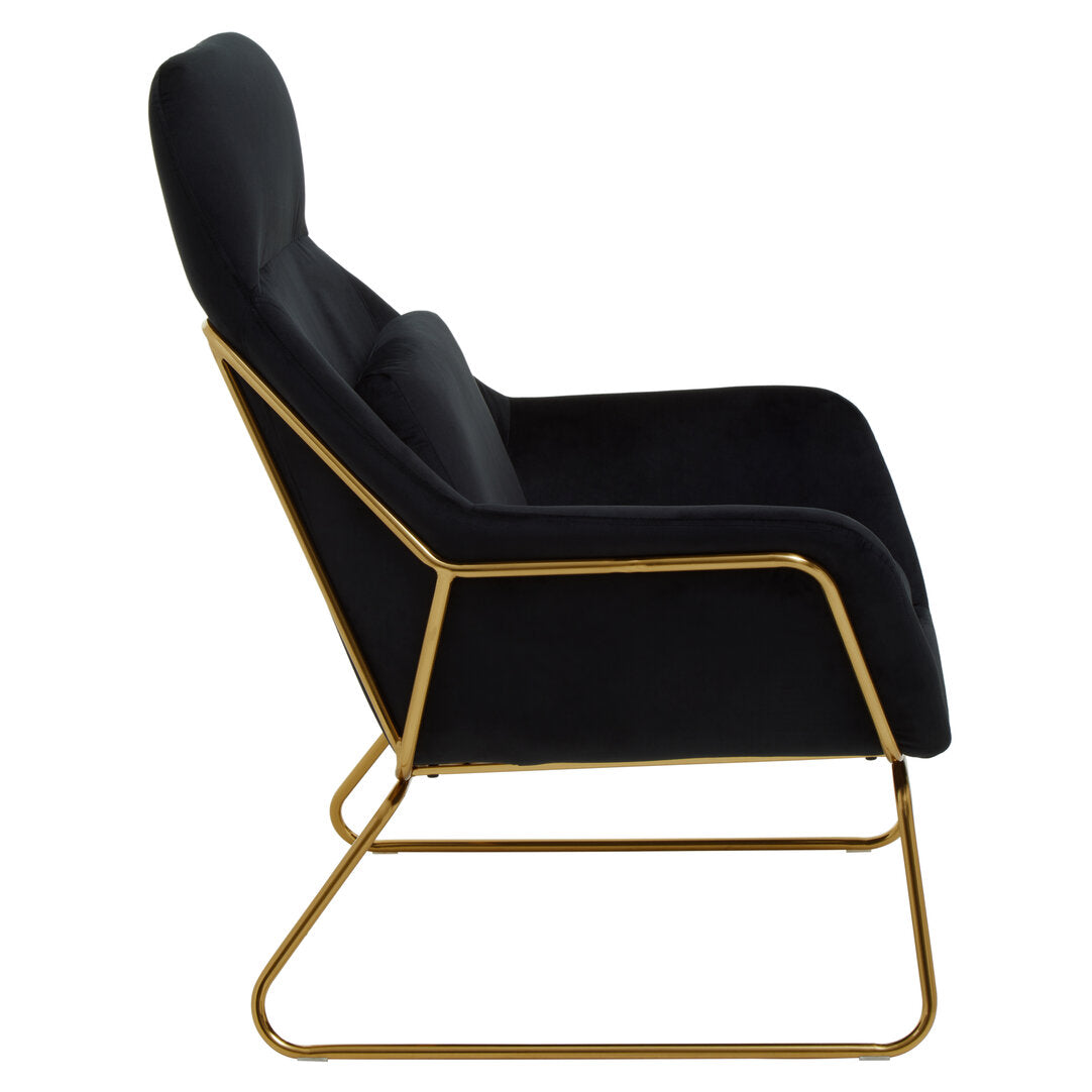Richmond Velvet Armchair Black 