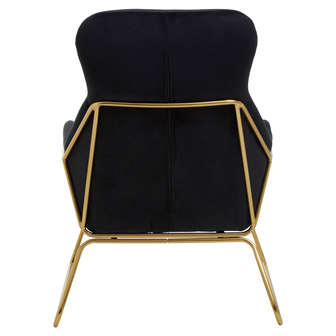 Richmond Velvet Armchair Black 