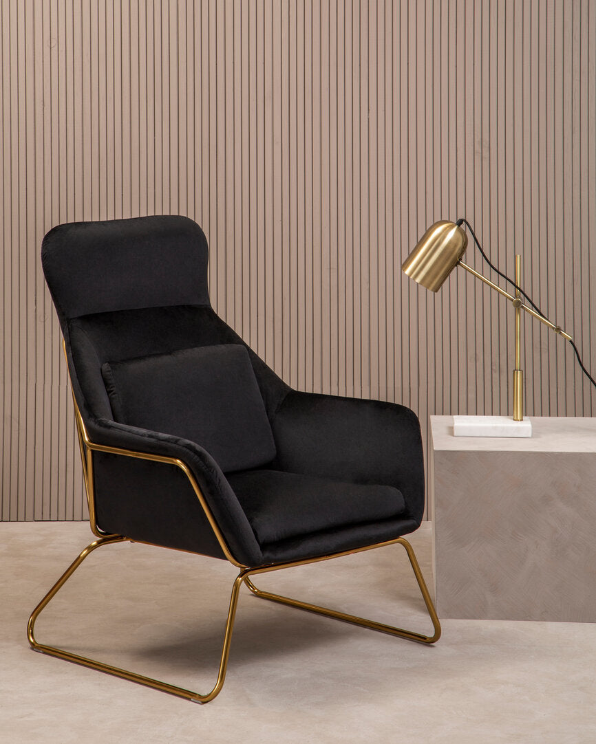 Richmond Black Velvet Armchair