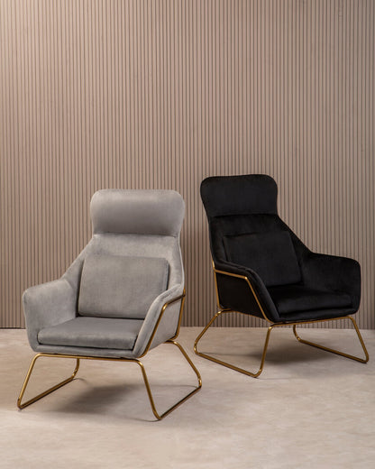 Richmond Black Velvet Armchair