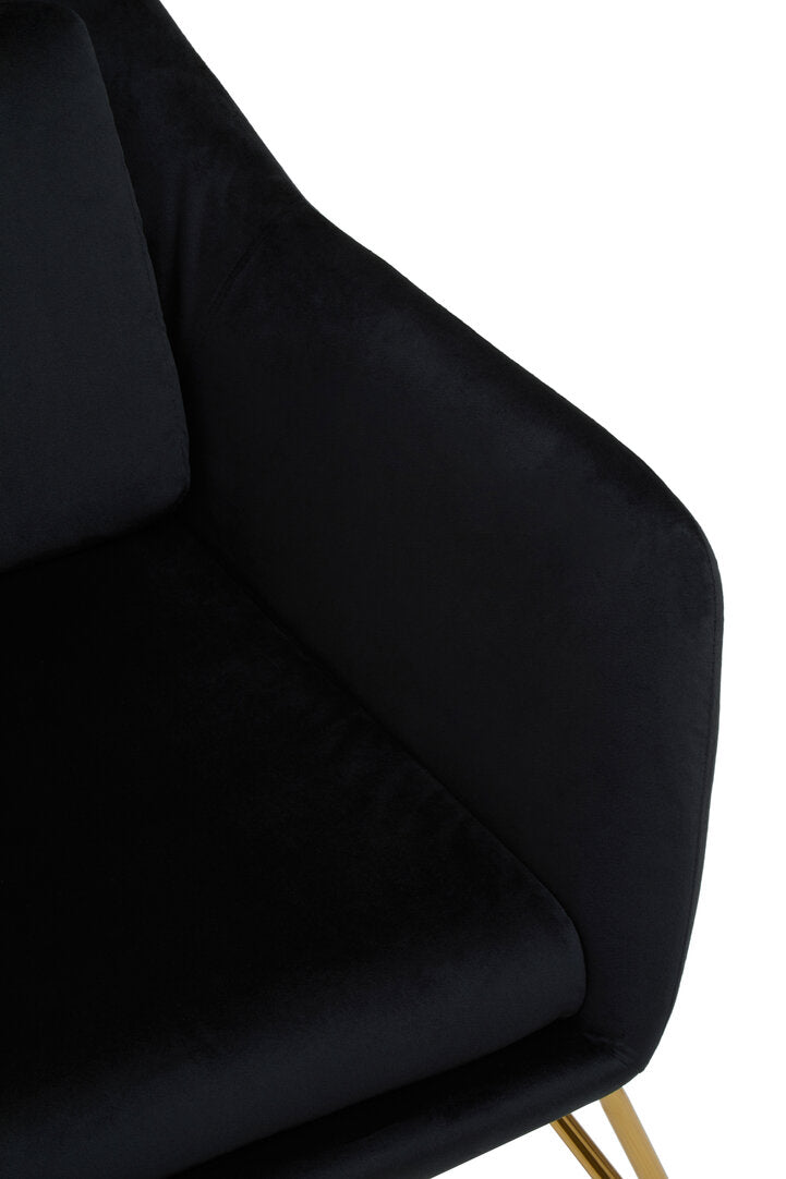 Richmond Black Velvet Armchair