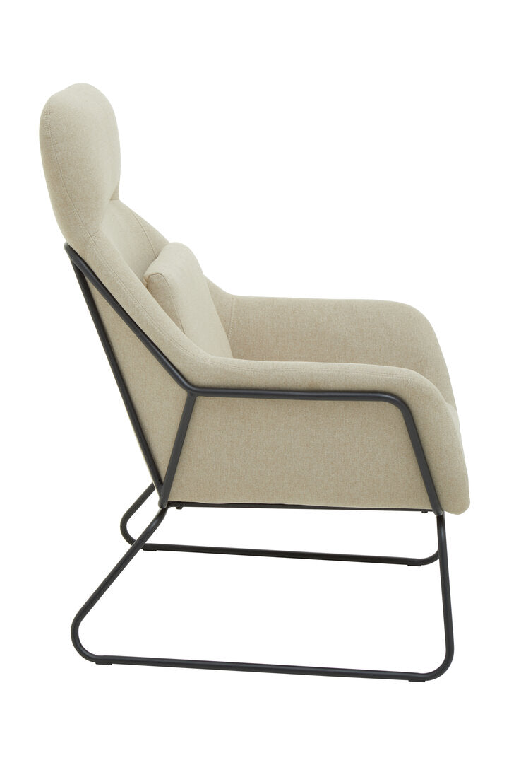 Richmond Natural Chair With Black Metal Frame