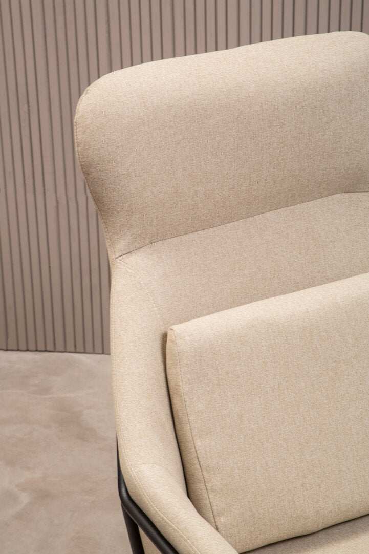 Richmond Natural Chair With Black Metal Frame