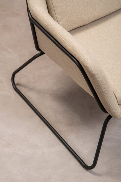 Richmond Natural Chair With Black Metal Frame