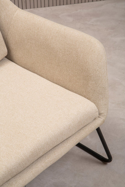 Richmond Natural Chair With Black Metal Frame