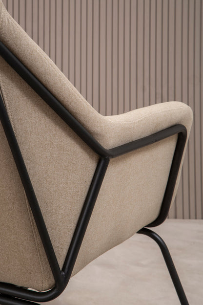 Richmond Natural Chair With Black Metal Frame