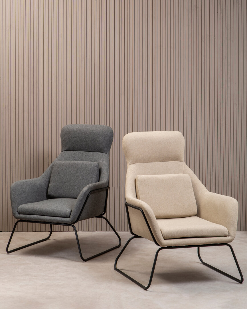 Richmond Natural Chair With Black Metal Frame