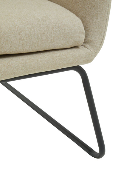 Richmond Natural Chair With Black Metal Frame