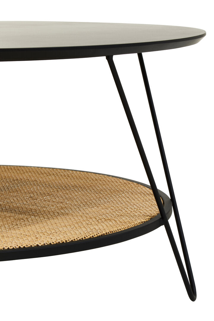 Porto Rattan And Metal Coffee Table With Hairpin Legs