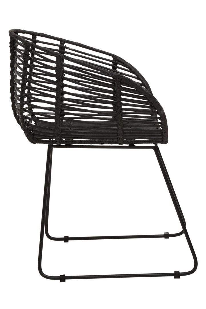 Hudson Black Natural Rattan Chair