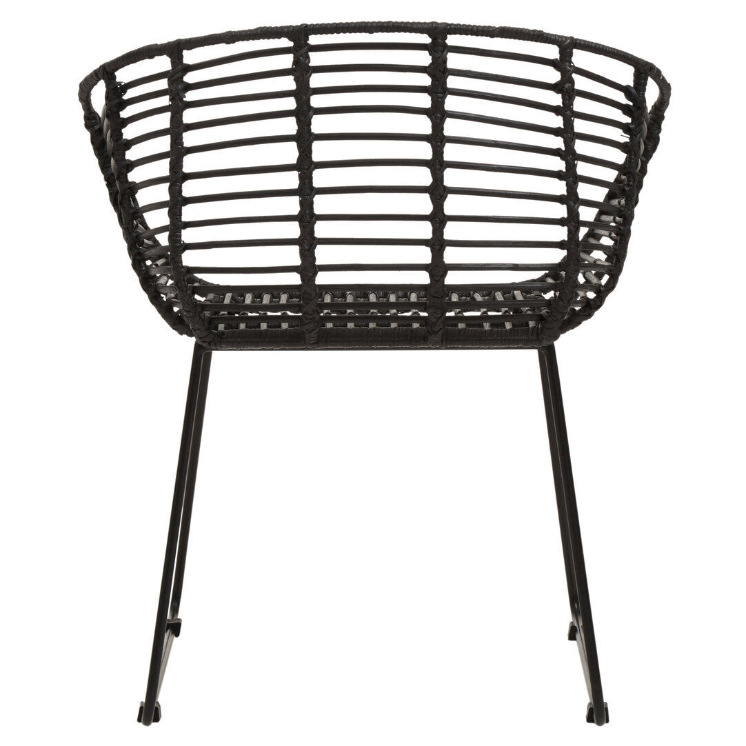 Hudson Black Natural Rattan Chair