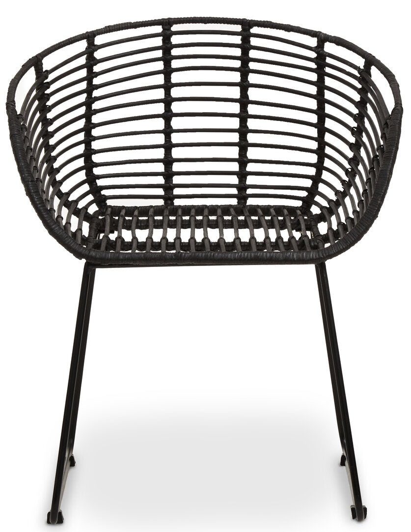 Hudson Black Natural Rattan Chair