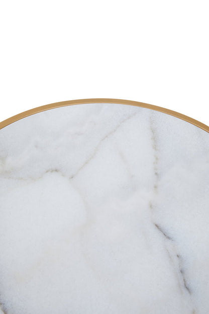Soho White Marble and Gold Set Of Two Nesting Tables
