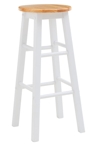 Chester White and Natural Wooden Kitchen or Bar Stool