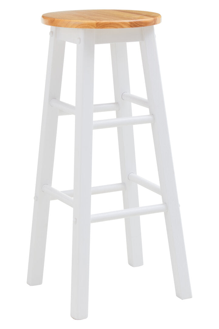 Chester White and Natural Wooden Kitchen or Bar Stool