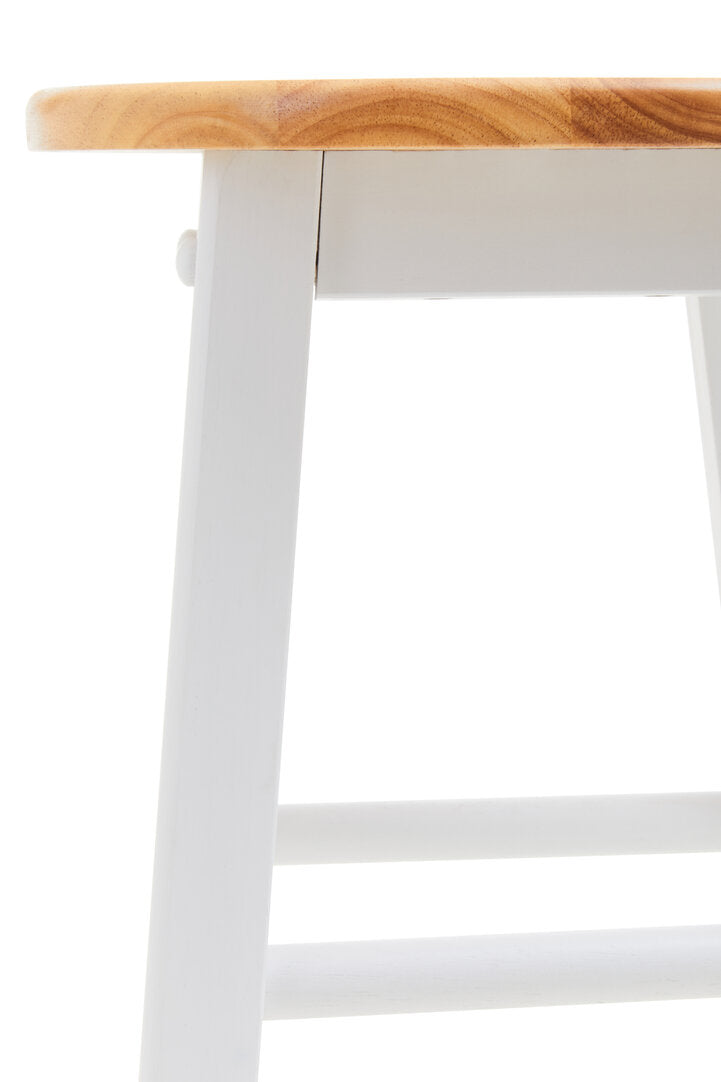 Chester White and Natural Wooden Kitchen or Bar Stool