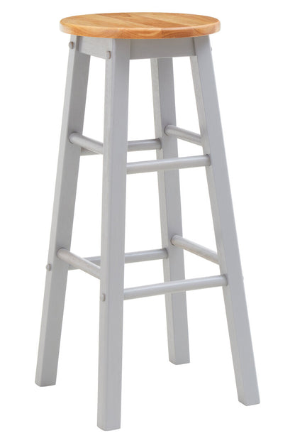 Chester Natural and Grey Wood Bar or Kitchen Stool
