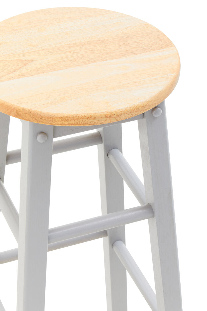 Chester Natural and Grey Wood Bar or Kitchen Stool