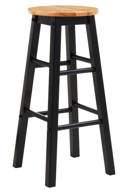 Chester Black and Natural Wood Kitchen or Bar Stool