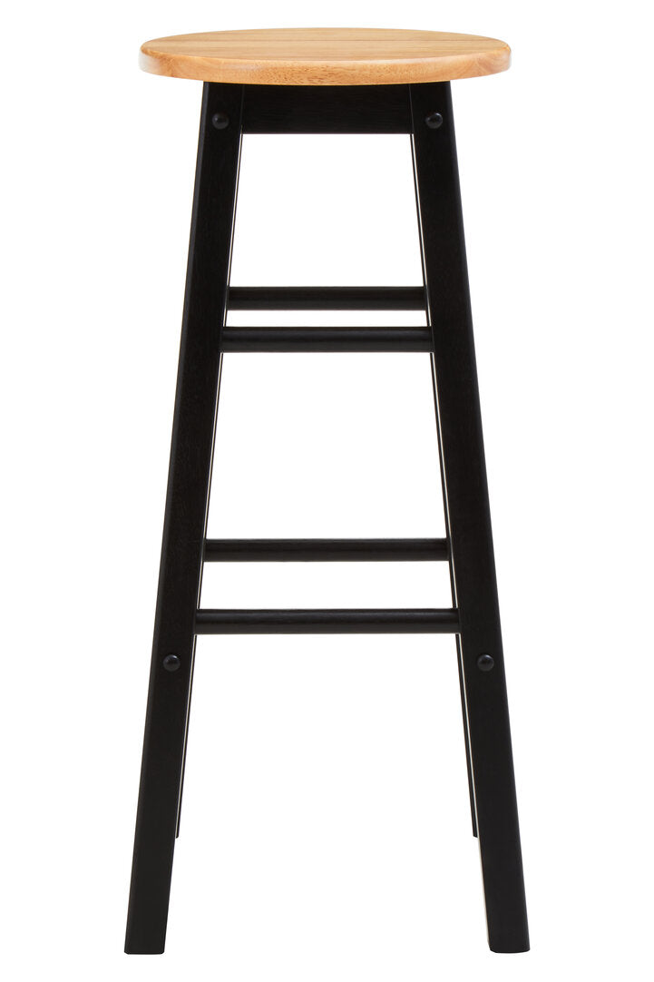 Chester Black and Natural Wood Kitchen or Bar Stool