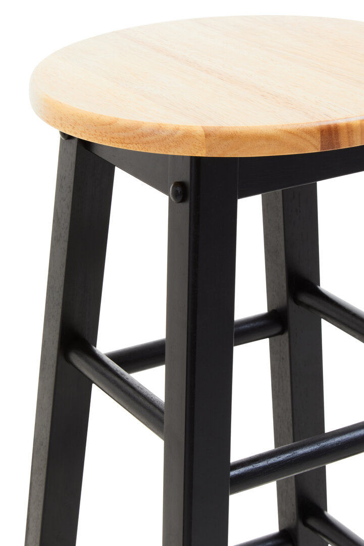 Chester Black and Natural Wood Kitchen or Bar Stool