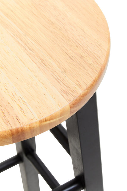 Chester Black and Natural Wood Kitchen or Bar Stool