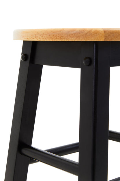 Chester Black and Natural Wood Kitchen or Bar Stool