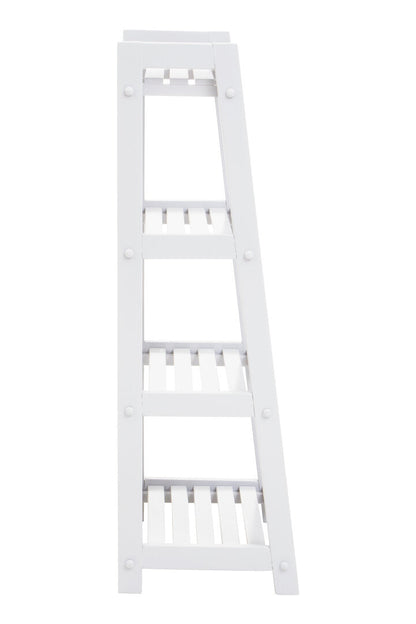 Chester Wood Four Tier Shelf Unit White 