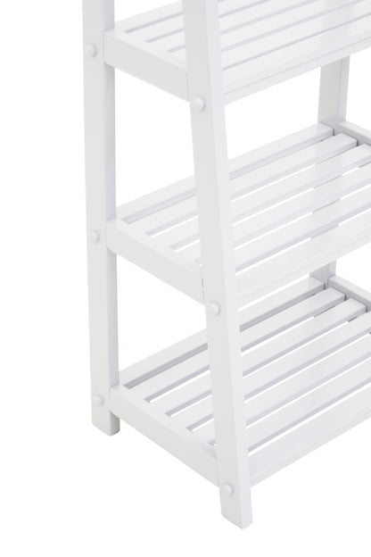 Chester White Wood Four Tier Shelf Unit