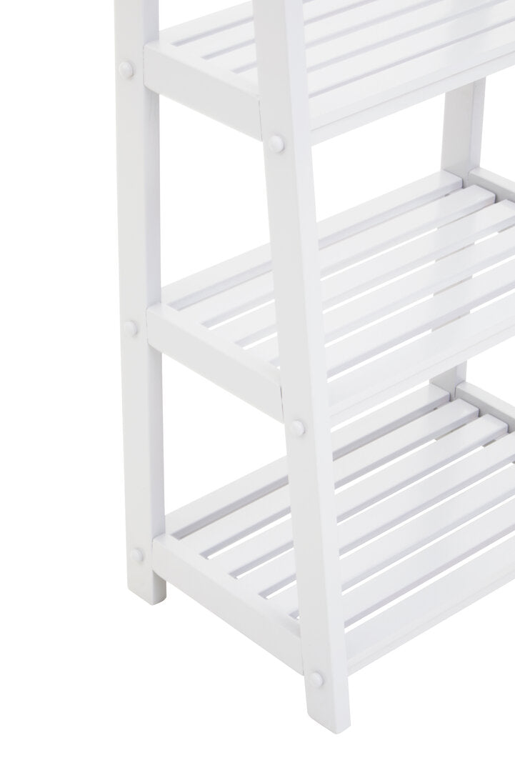 Chester White Wood Four Tier Shelf Unit