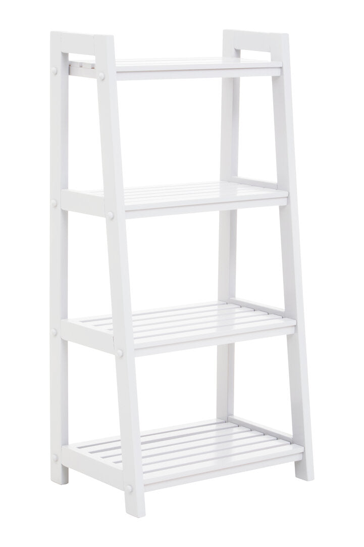 Chester White Wood Four Tier Shelf Unit