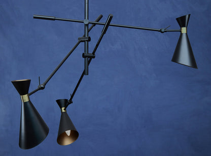 Bath 3 Shade Black And Gold Pendant