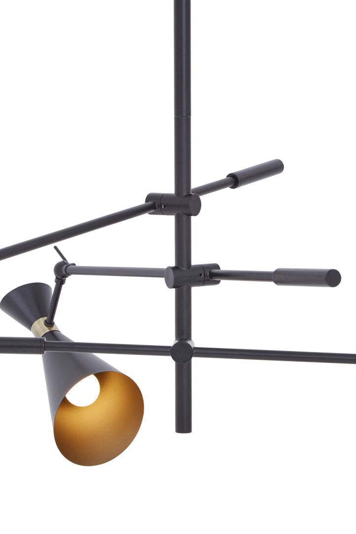 Bath 3 Shade Black And Gold Pendant