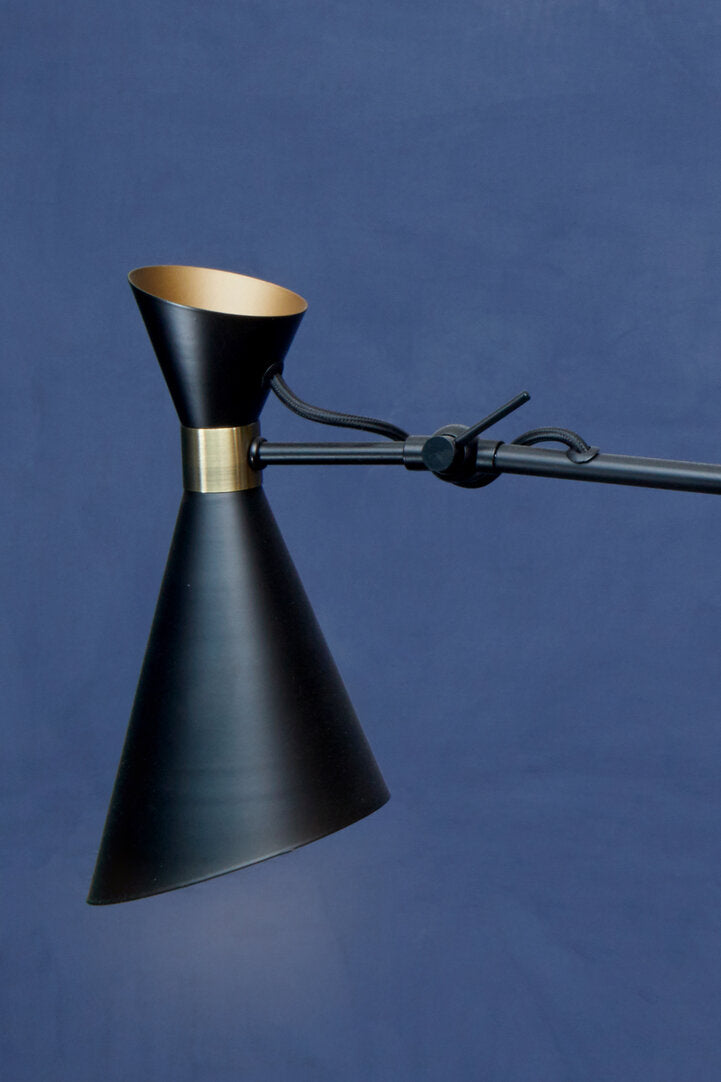 Bath 3 Shade Black And Gold Bent Arm Pendant