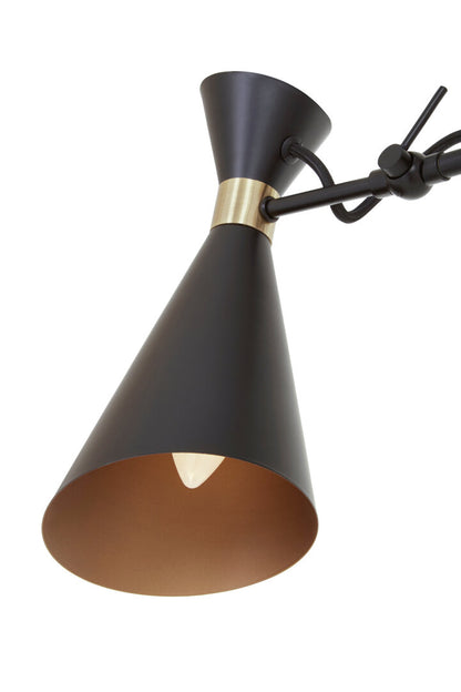Bath 3 Shade Black And Gold Bent Arm Pendant