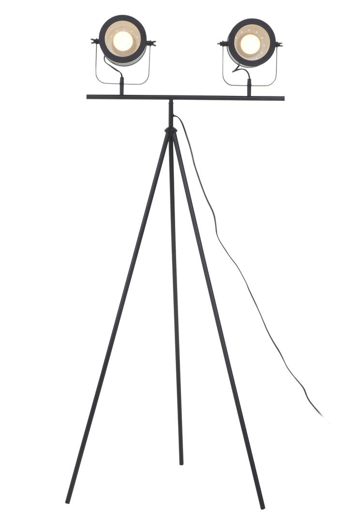 Richmond Two Spotlight Matte Black Tripod Floor Lamp