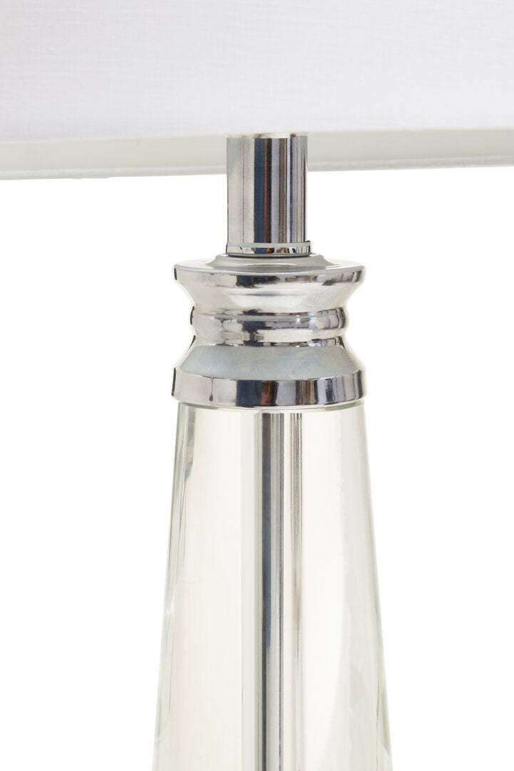 Lincoln Clear Crystal Table Lamp With Chrome Base